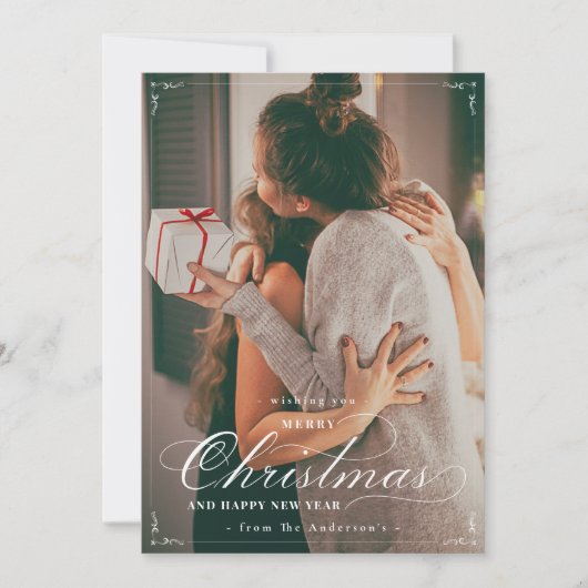 Photo classique Joyeux Noël Bonne année Carte (Devant)