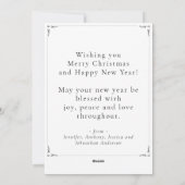 Photo classique Joyeux Noël Bonne année Carte (Dos)