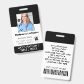 Photo, Code-barres, Nom du personnel et Logo Badge (Avant & arrière)