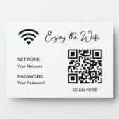 Photo Code QR Blanc Profitez Du Wifi Plaque de Table (Devant)