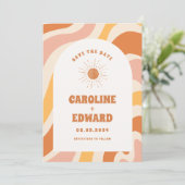 Photo Code QR de save the date groovy ondulé arc-e (Debout devant)