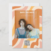 Photo Code QR de save the date groovy ondulé arc-e (Dos)