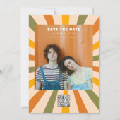 Photo Code QR Save the Date Rainbow Ondulé Groovy (Dos)