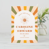 Photo Code Qr Save the Date Rainbow Wavy Groovy (Debout devant)