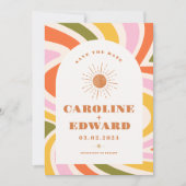 Photo Code Qr Save the Date Rainbow Wavy Groovy (Devant)