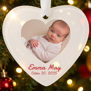 Photo Cœur Premier Noël de Bébé Personnaliser