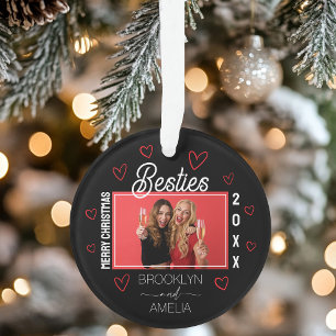 Photo Cœurs Noirs et Rouges Meilleures Amies Noël