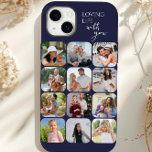 Photo Collage 12 Image Grid Loving Life with You<br><div class="desc">Coque iphone de collage photo moderne avec 12 de vos photos préférées. Il est écrit avec Loving Life avec vous - parfait pour des souvenirs heureux avec des amis et la famille. Le modèle photo affiche automatiquement vos photos au format carré avec des angles arrondis, disposés dans un style de...</div>
