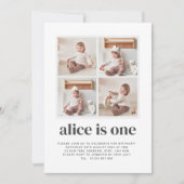 Photo Collage 1er anniversaire Invitation fille (Devant)