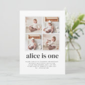 Photo Collage 1er anniversaire Invitation fille (Debout devant)