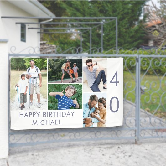 Photo Collage 5 Photo Bannière du 40e anniversaire