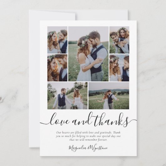 Photo Collage Amour et Merci Mariage Merci Ca (Devant)