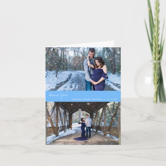 Photo Collage Baby shower Carte de remerciements b (Devant)