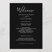 Photo Collage Black Wedding Programme (Dos)