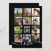 Photo Collage Black Wedding Programme (Devant / Derrière)