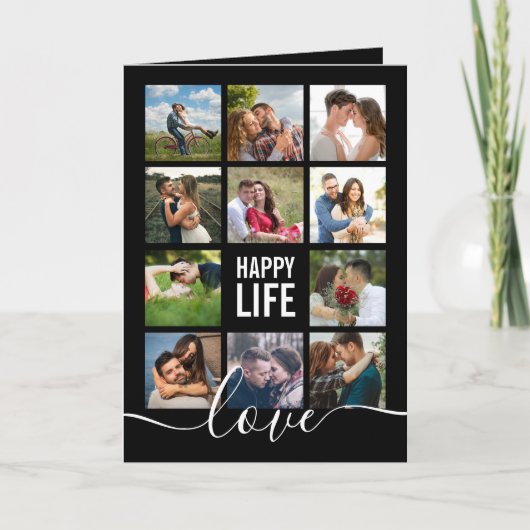 Photo Collage Black Wedding Programme (Devant)