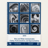 Photo Collage Blauw Wit Kleine Bedrijfsplanner Planner (Voorkant)