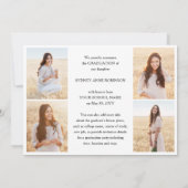 Photo Collage & Captions Trendy Script Graduation Aankondiging (Achterkant)