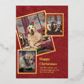 PHOTO Collage Carte de Noël VRAI OR FOIL (Recto)