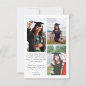 Photo Collage Carte de remerciements de diplôme (Dos)