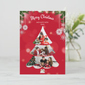 Photo Collage Christmas Tree Invitation de vacance (Debout devant)
