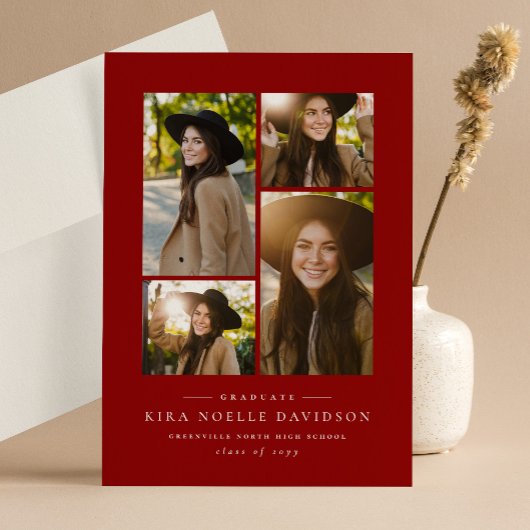 Photo collage classique faire-part de graduation r