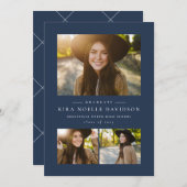 Photo collage classique marine diplôme faire-part (Devant / Derrière)