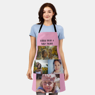 PHOTO COLLAGE CUSTOM KITCHEN APRON FOR MOM SCHORT