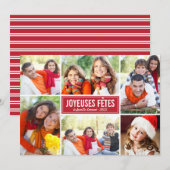 Photo Collage de Noël Carte de Voeux | en Rouge (Devant / Derrière)
