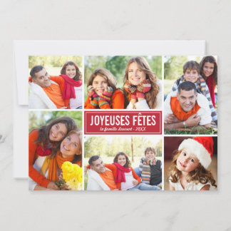 Photo Collage de Noël Carte de Voeux | en Rouge Feestdagenkaart