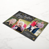 Photo Collage de Noël Gold Foil Carte de vacances (Rotation)