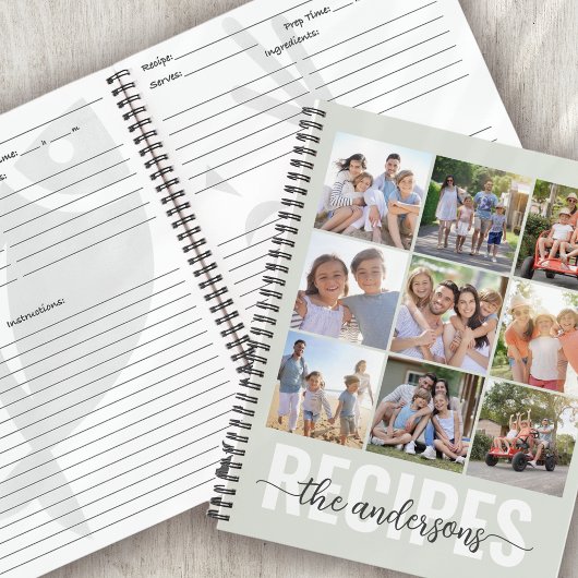 Photo Collage Famille Monogramme Recette Livre