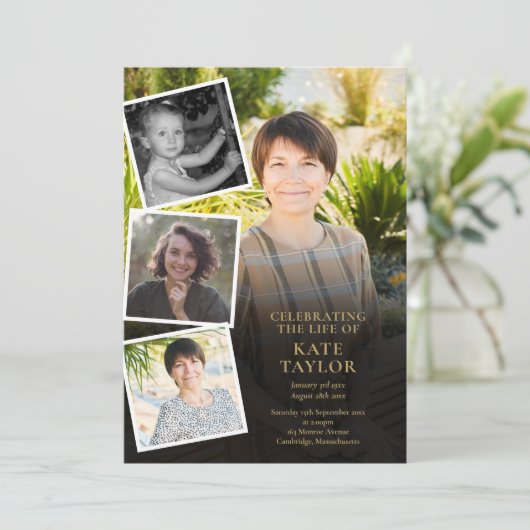 Photo Collage Funéraire Programme D'Ordre De Servi (Debout devant)