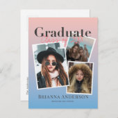 Photo Collage Gradient Afstuderen aankondiging (Voorkant / Achterkant)