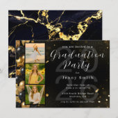 Photo Collage Graduation Party Invitation Kaart (Voorkant / Achterkant)