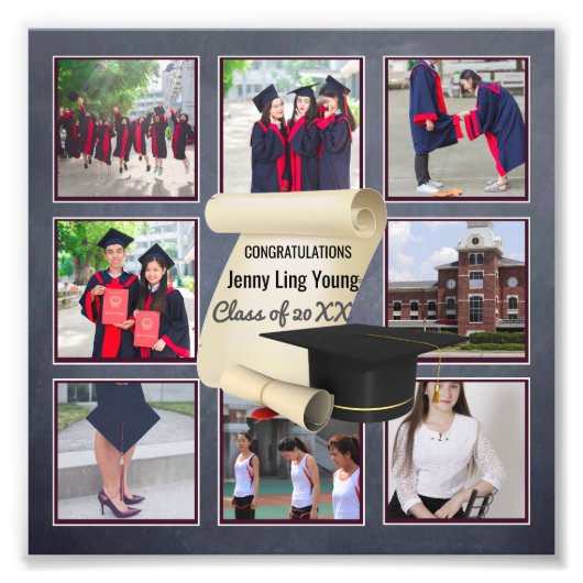Photo Collage Graduation WALL ART - Commémoratif (Devant)