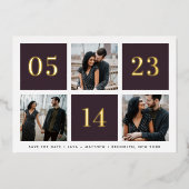 Photo Collage Grille Foil Enregistrer la carte Dat (Recto)