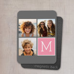 Photo Collage Instagram tendance Monogramme person<br><div class="desc">Moderne Pastel Rose et Grey - Utilisez 3 photos carrés pour créer un cadeau unique et personnel. Ou vous pouvez garder le chiot hipster et faire un gardien branché. Si vous avez besoin d'ajuster les images,  cliquez sur l'outil personnaliser pour apporter des modifications.</div>