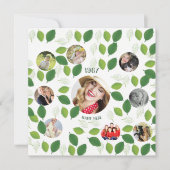 PHOTO COLLAGE Invitation d'anniversaire Feuilles v (Devant)