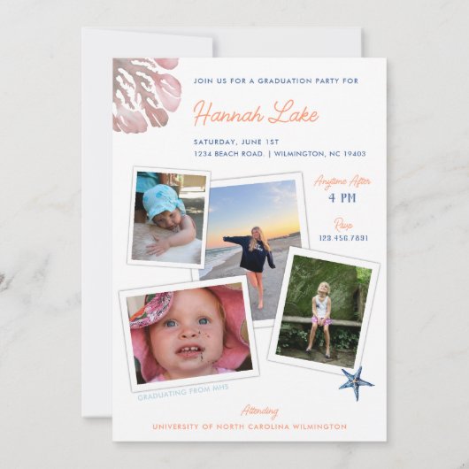 Photo Collage Invitation de la course tendance (Dos)