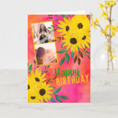 Photo Collage "Joyeux Anniversaire" Carte Sunflowe (Fleur jaune)