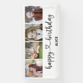 Photo Collage Joyeux Anniversaire Script Bannière  (Verticale)