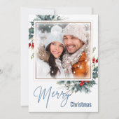 Photo Collage Joyeux Noël Bleu Style Carte de souh (Devant)