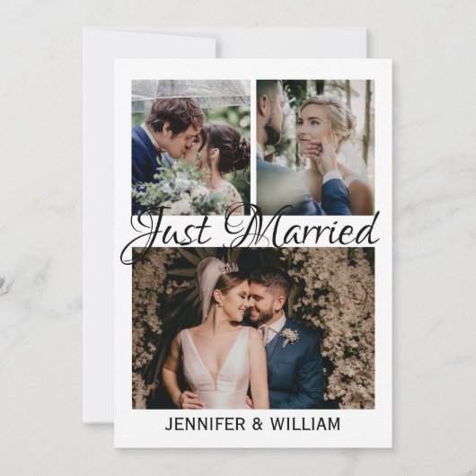 Photo Collage Juste Marié Mariage Faire-part (Devant)