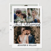 Photo Collage Juste Marié Mariage Faire-part (Devant / Derrière)