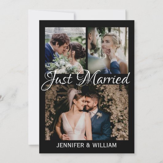 Photo Collage Juste Marié Mariage Faire-part (Devant)