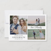 Photo Collage Love & Merci Mariage Carte de remerc (Devant)