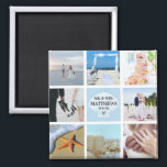 Photo Collage Magnet Wedding Favor Seashell<br><div class="desc">Trouvez des produits de coordination dans notre collection "Seaside Beach Blue" !</div>