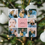 Photo Collage 'Maman & Me' Joyeux Noël<br><div class="desc">Créez votre propre ornement photo de Noël de maman et moi. Design dispose de 8 photos carrés insta tendance de votre choix, le texte mignon "Maman & Me" avec deux petits coeurs - Joyeux Noël! "avec amour" dans un script de calligraphie élégant et le nom de qui il est. Un...</div>