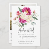 Photo Collage Mariage | Invitations de code Qr (Devant / Derrière)